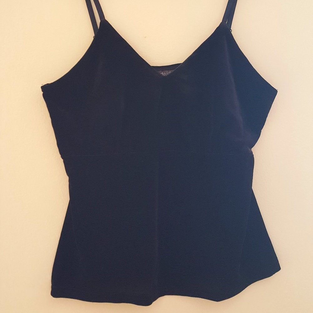 Warm and Chic velour black camisole tank top Sz Large L Like new